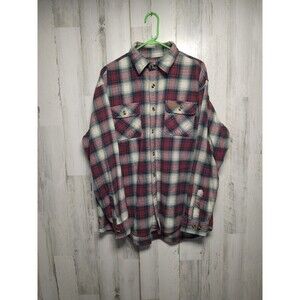 HICKORY SHIRT COMPANY CO Long Sleeve Plaid Heavy Cotton Flannel Shirt Mens XLT